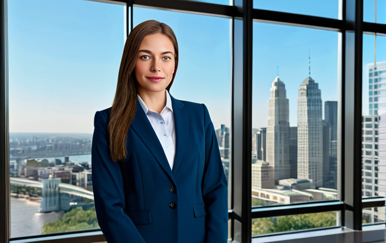 로봇 수술 시스템의 기술적 장단점 분석 - Business Professional**
"A professional businesswoman in a modest business suit, standing confident...
