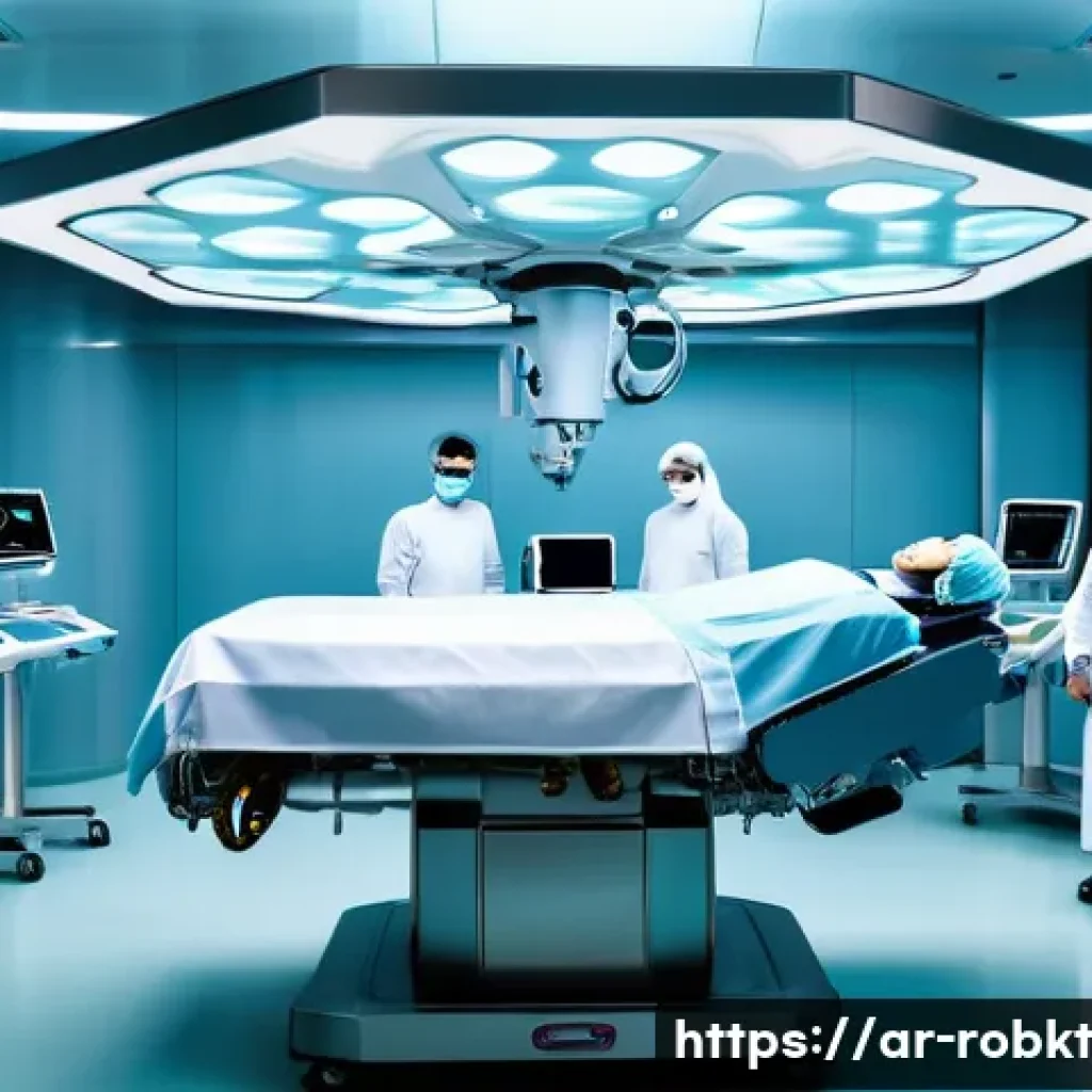 로봇 수술 시스템을 위한 최적의 병원 선택하기 - A modern, high-tech robotic surgery operating room in a top-tier Middle Eastern hospital, featuring ...